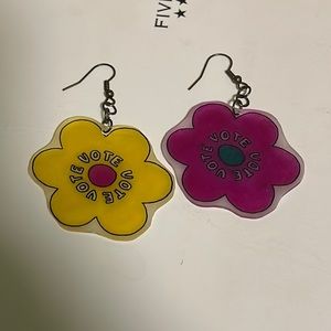 Handmade Earrings “Vote” and flower